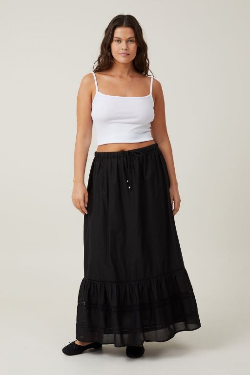 Cotton On Rylee Lace Maxi Women\'s Skirt Black | UJ4Hp60XCir