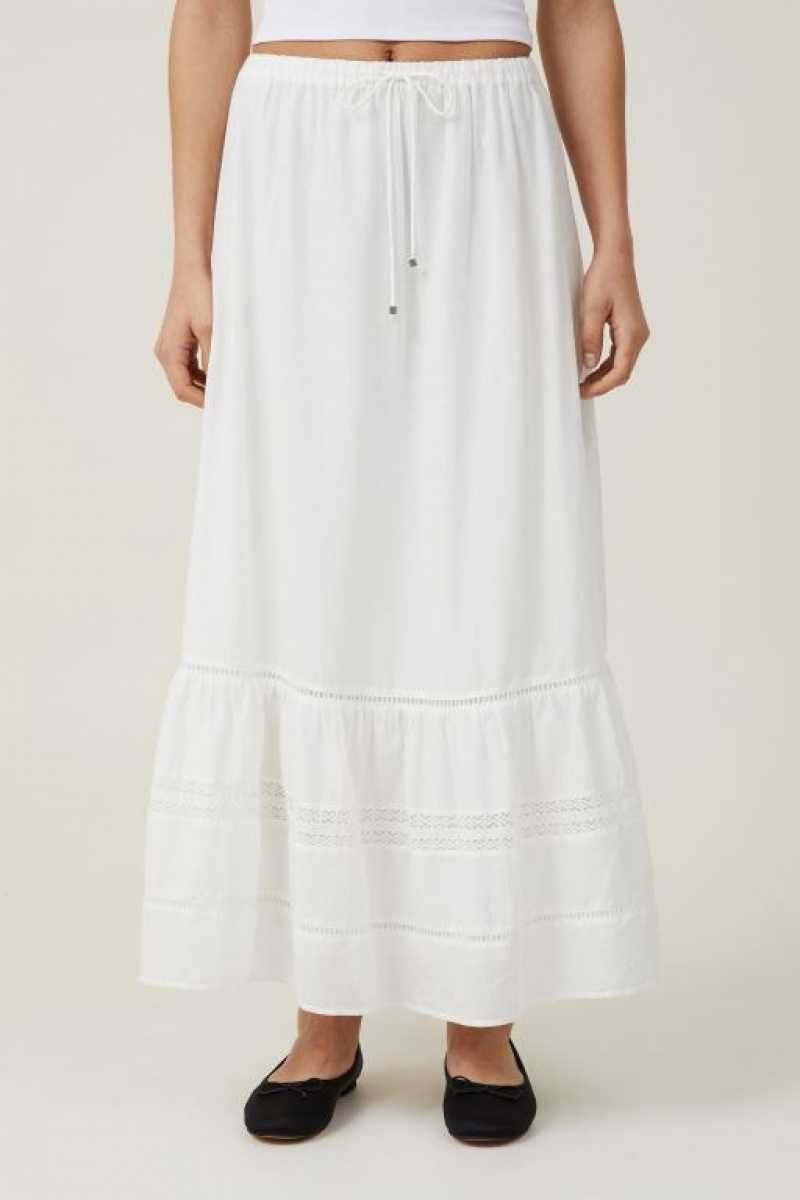 Cotton On Rylee Lace Maxi Women's Skirt White | PzIdHksNP5x