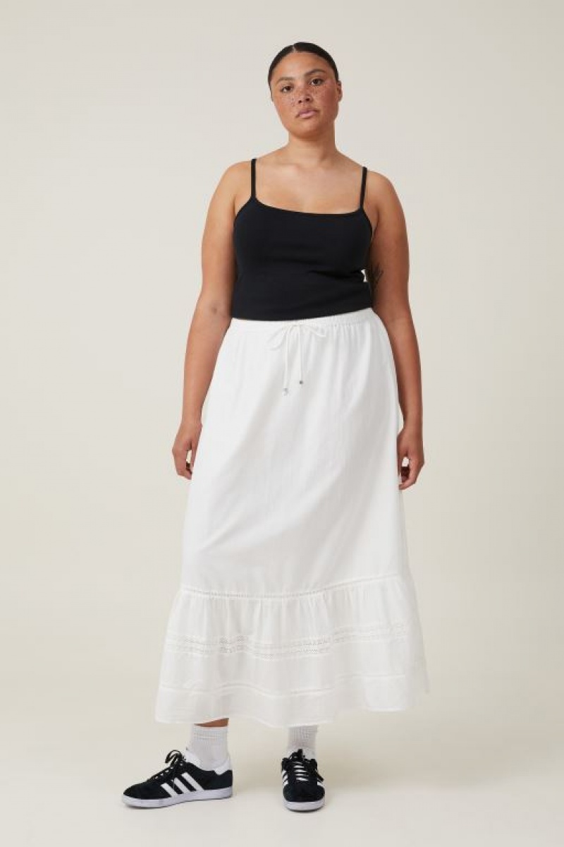 Cotton On Rylee Lace Maxi Women's Skirt White | PzIdHksNP5x