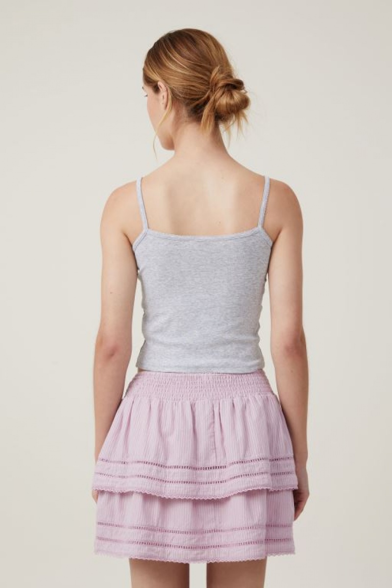 Cotton On Rylee Tiered Lace Mini Women's Skirt Blue | O8H7puyrB7W