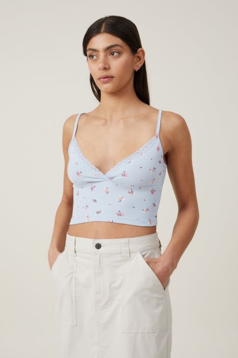 Cotton On Sammie Cross Front Women\'s Cami Blue | SLQZwN8AA9N