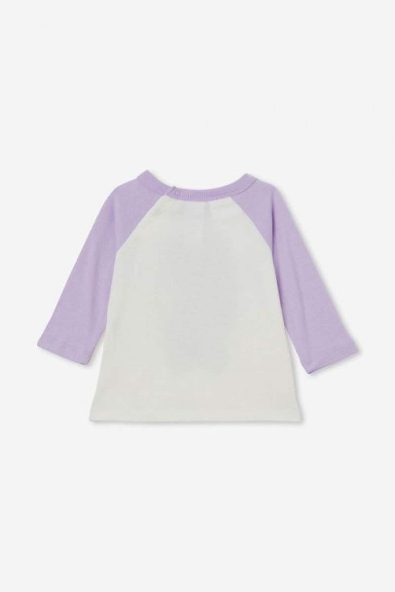 Cotton On Sandy Raglan Long Sleeve Lcn Baby T Shirts Purple | HwOtWfF6CFb