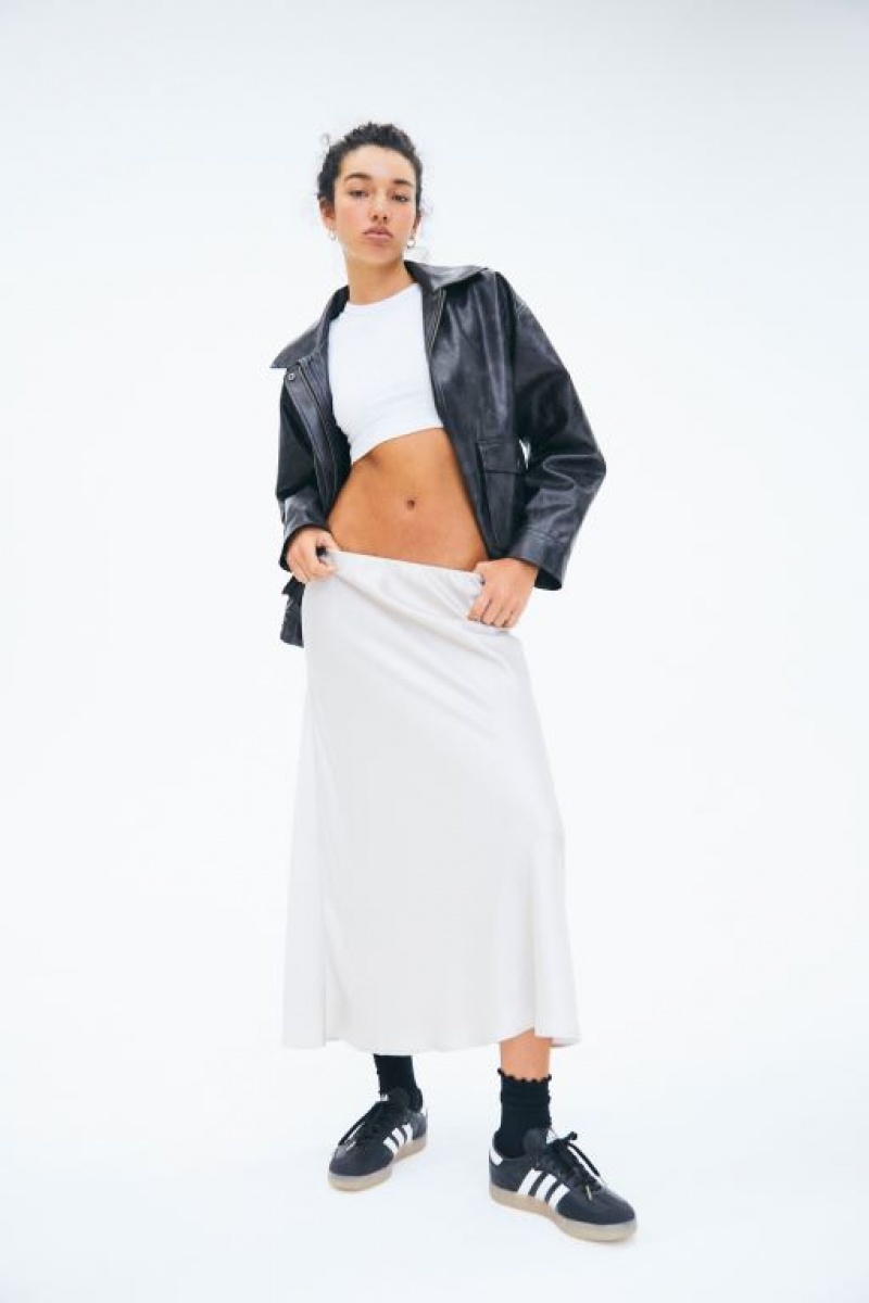 Cotton On Satin Maxi Women\'s Skirt Grey | bFP8O8QooJt