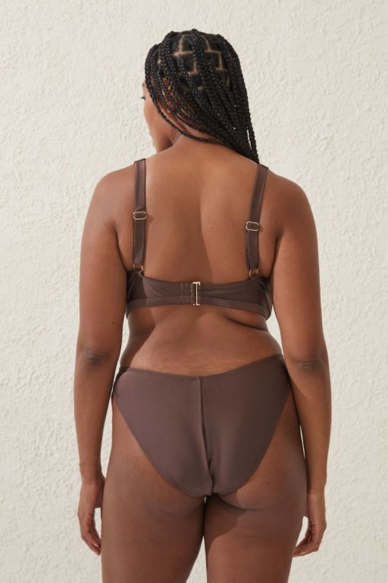 Cotton On Scoop Neck D+ Women's Bikini Tops Brownie | TBHy8XYWmHn