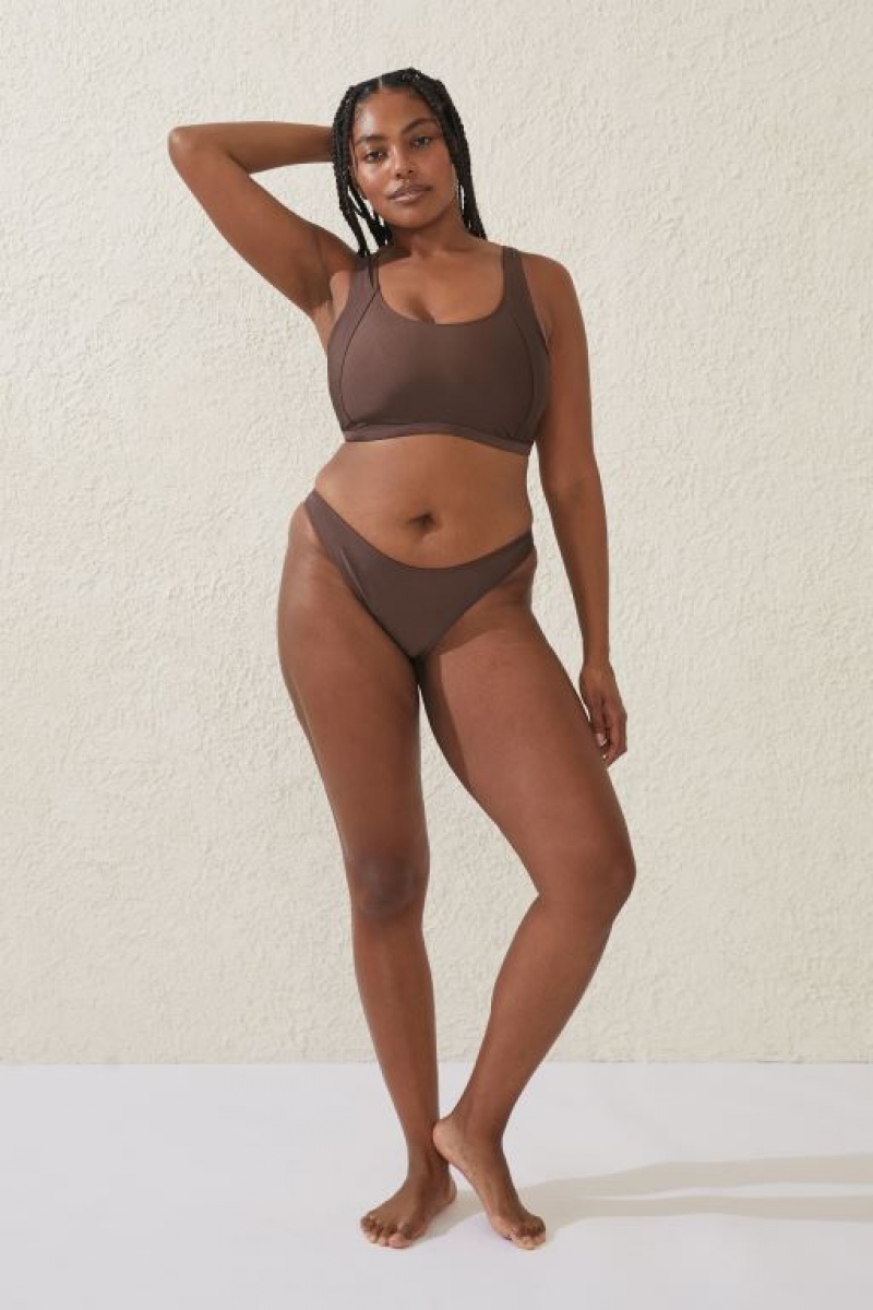Cotton On Scoop Neck D+ Women's Bikini Tops Brownie | TBHy8XYWmHn