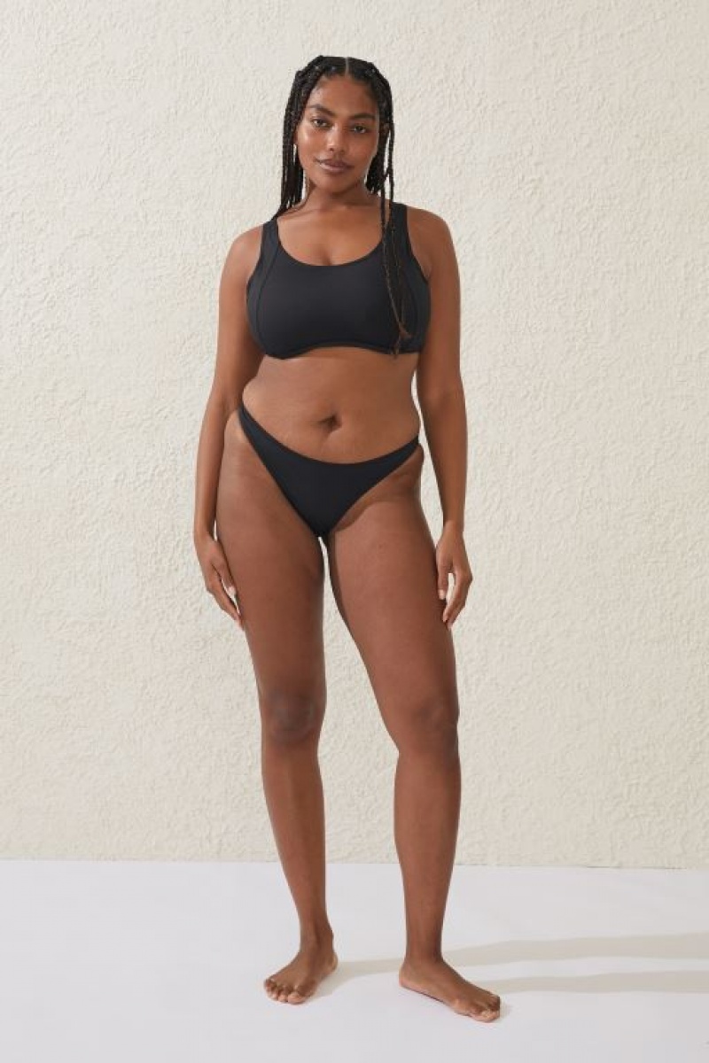 Cotton On Scoop Neck D+ Women's Bikini Tops Black | MXhIsYS5xKA
