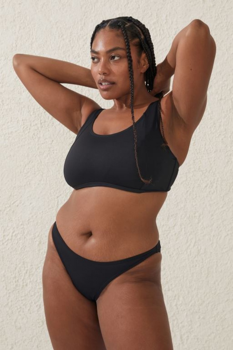 Cotton On Scoop Neck D+ Women\'s Bikini Tops Black | MXhIsYS5xKA
