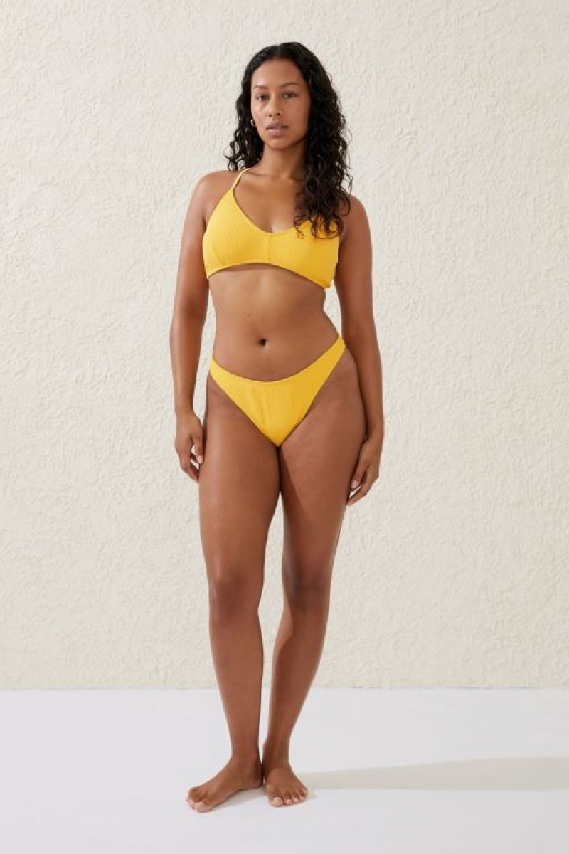 Cotton On Scoop Tri Women's Bikini Tops Lemoncello | PeROqbrCeqm