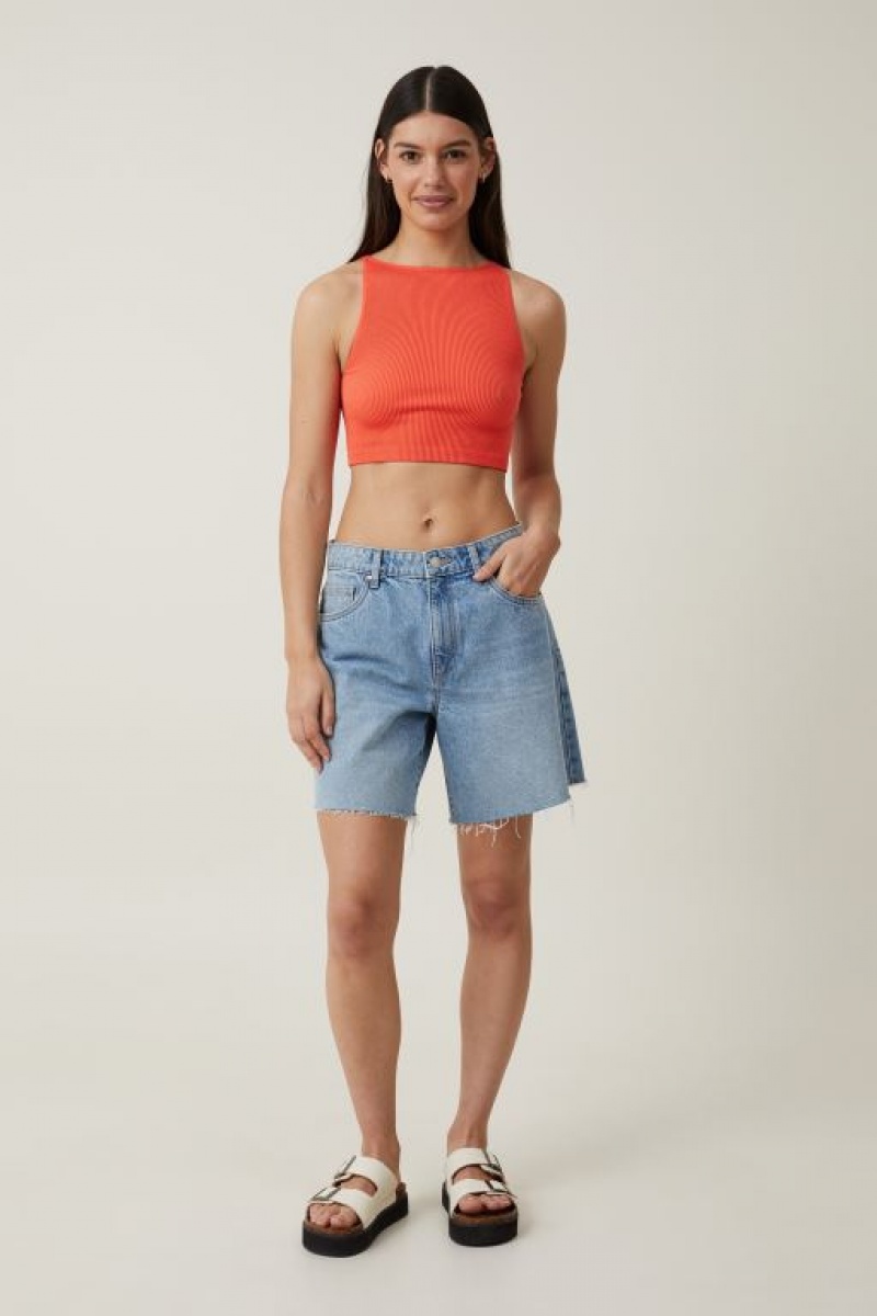 Cotton On Seamless Benni High Neck Women's Tanks Coral | jZPCd55CGSv