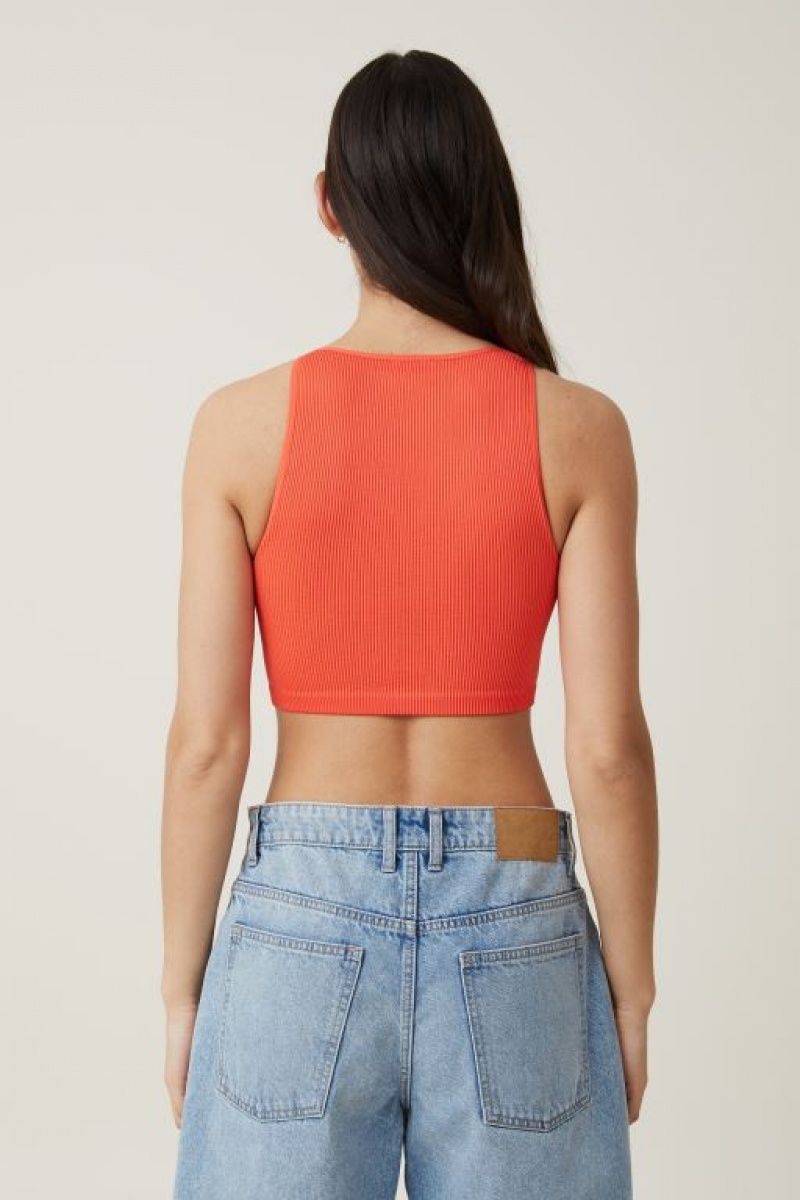 Cotton On Seamless Benni High Neck Women's Tanks Coral | jZPCd55CGSv