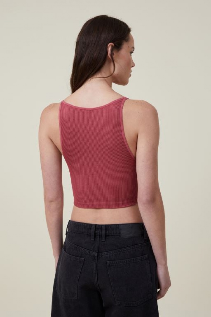 Cotton On Seamless Benni High Neck Women's Tanks Red | zKvLYfMchf7