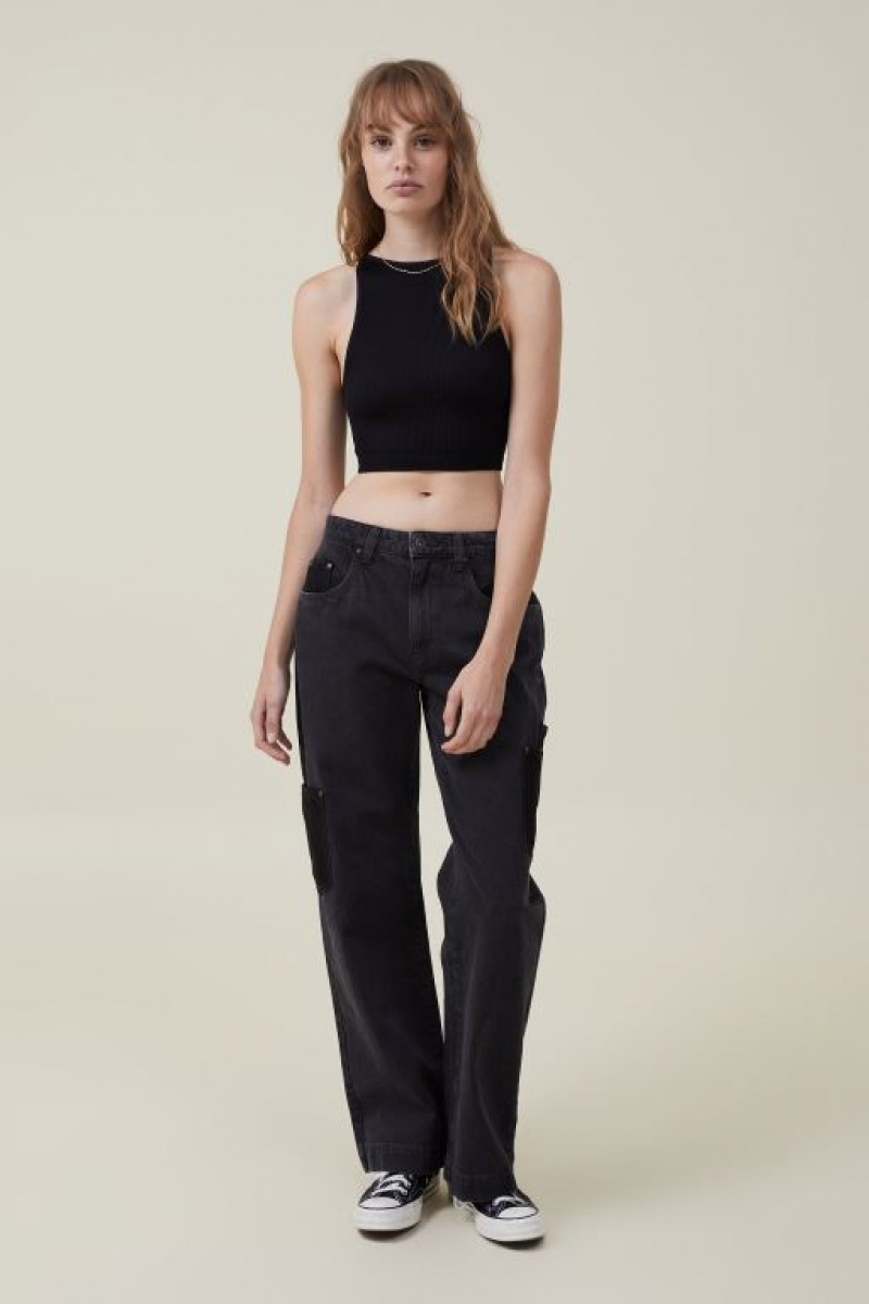 Cotton On Seamless Benni High Neck Women's Tanks Black | akXnRjU4RiR