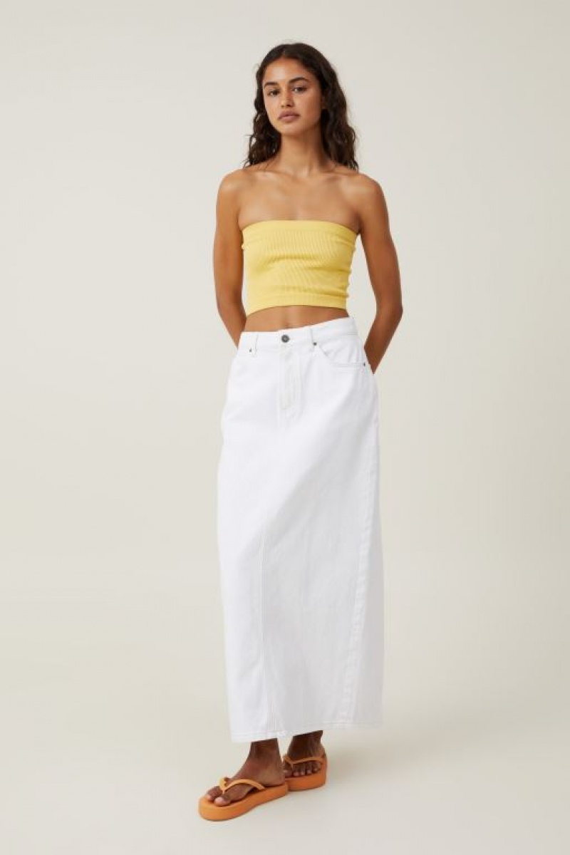 Cotton On Seamless Ellie Tube Women's Tanks Yellow | RNt1yeZZKaq