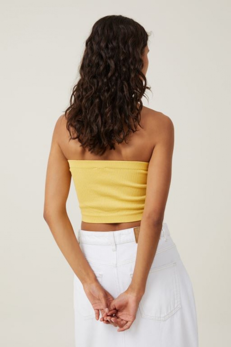Cotton On Seamless Ellie Tube Women's Tanks Yellow | RNt1yeZZKaq