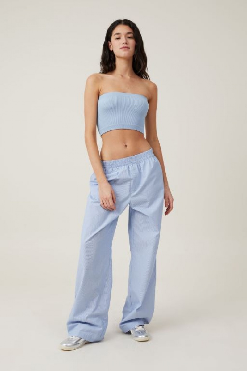 Cotton On Seamless Ellie Tube Women's Tanks Blue | W6Qkp4KmbFC
