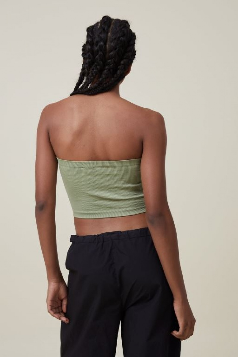 Cotton On Seamless Ellie Tube Women's Tanks Khaki | jmhW5zdLJOI