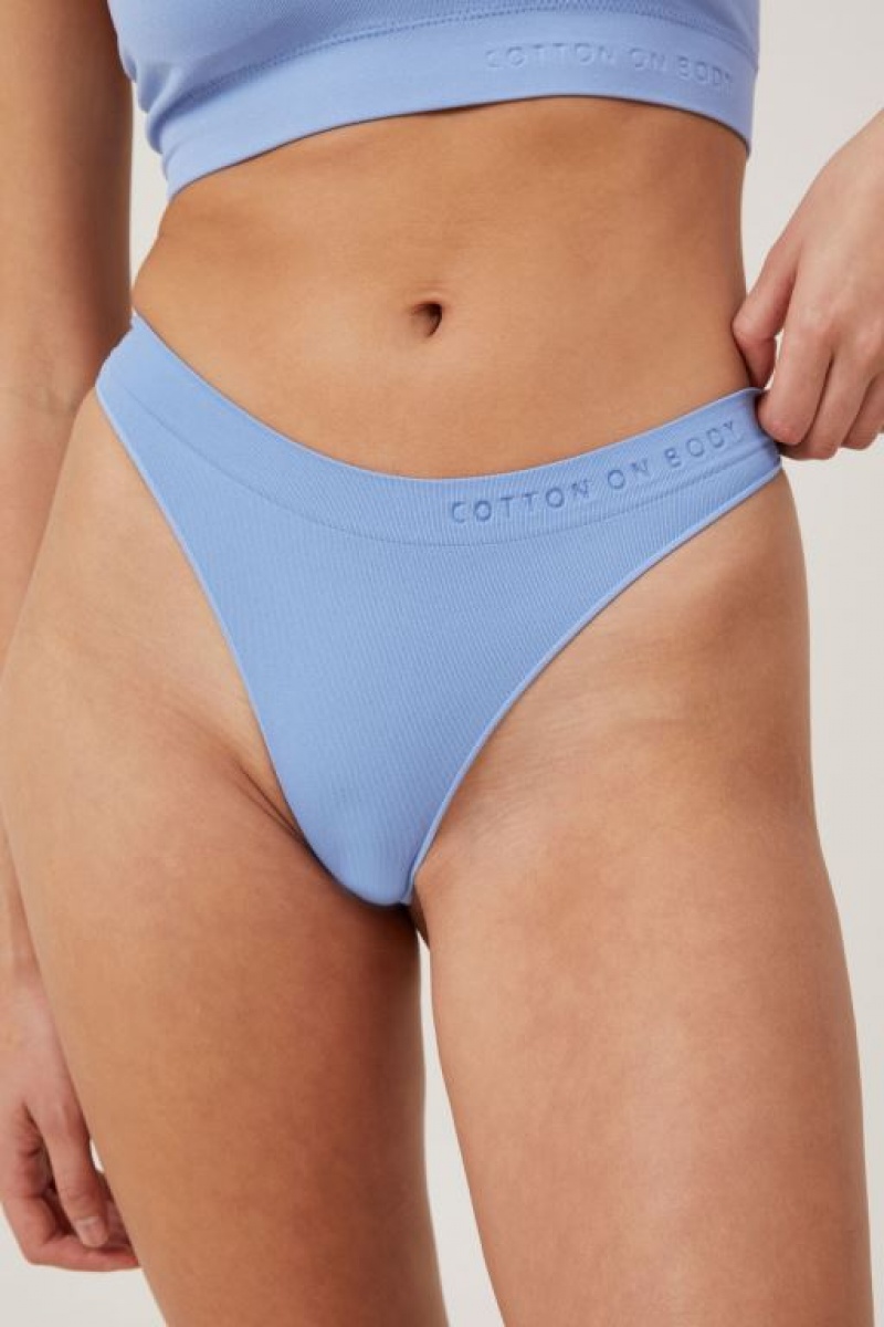 Cotton On Seamless High Cut Brief Women's Thong Ocean | SKl8HeR4Our