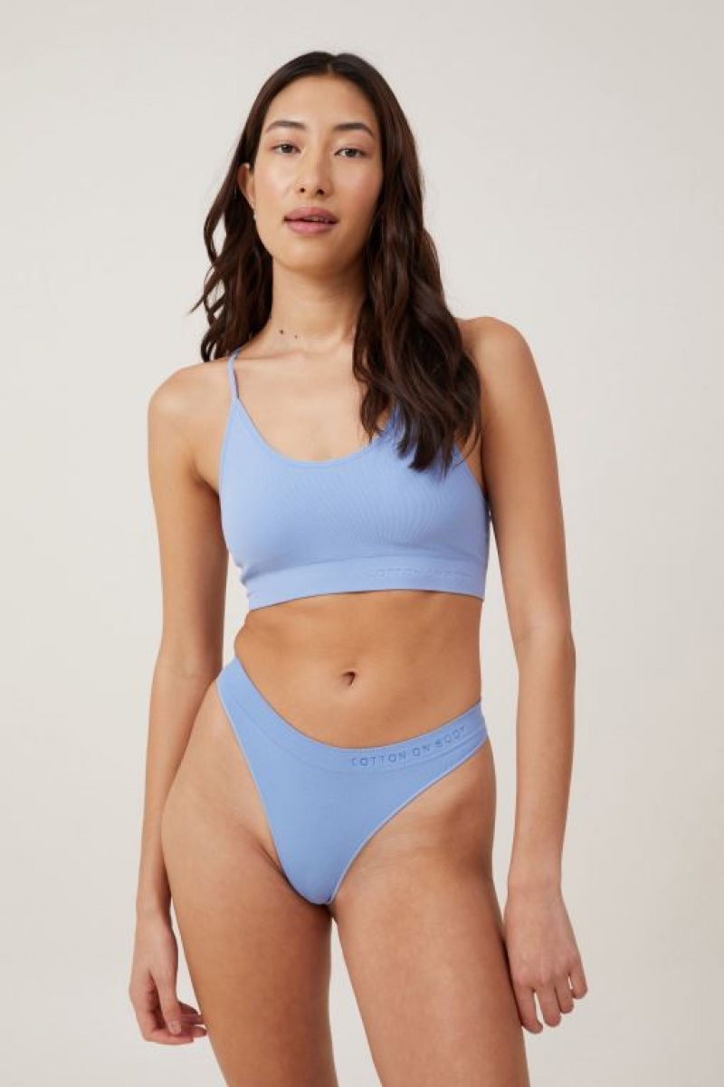 Cotton On Seamless High Cut Brief Women's Thong Ocean | SKl8HeR4Our