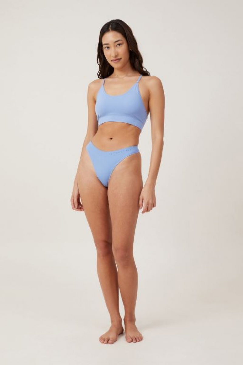Cotton On Seamless Longline Cross Over Padded Bralette Women's Bras Ocean | jd2gC9coAlr