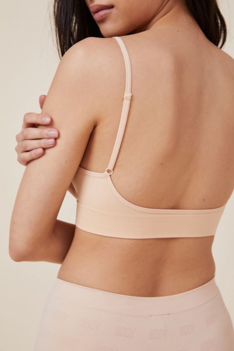Cotton On Seamless Low Back Bralette Women's Bras Frappe | J1dU9krtbg9