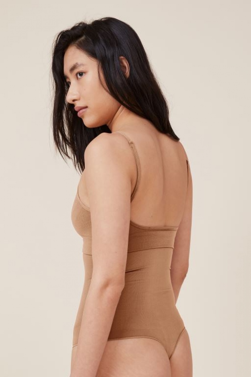 Cotton On Seamless Low Back Women's Bralette Maple | WrjcUFgxbl2