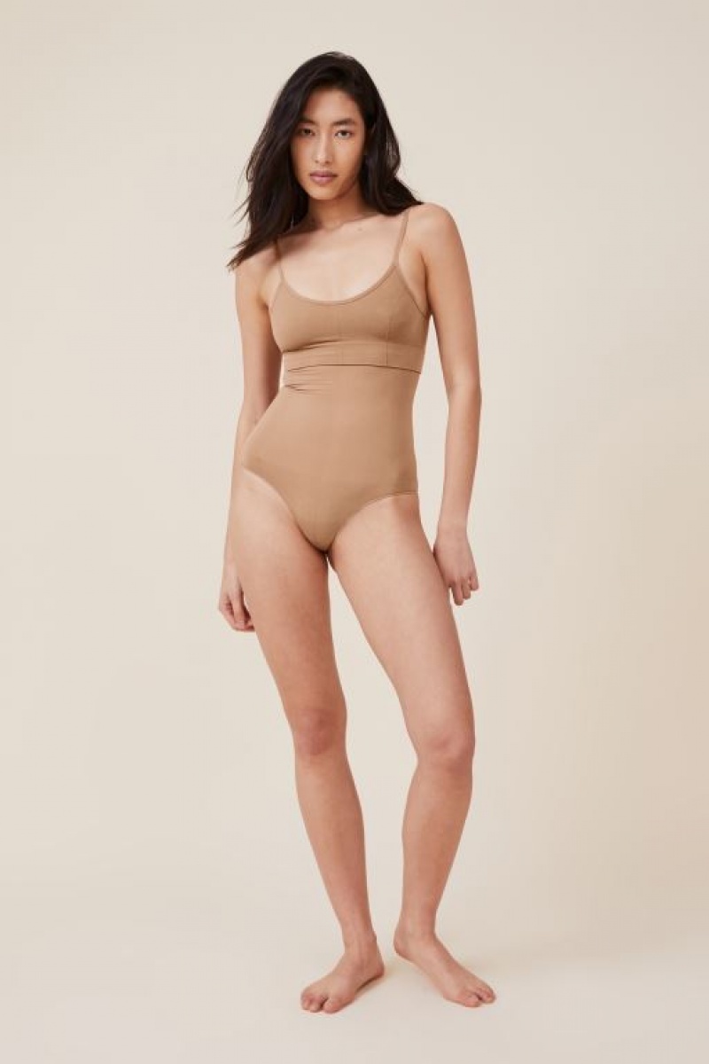 Cotton On Seamless Low Back Women's Bralette Maple | WrjcUFgxbl2