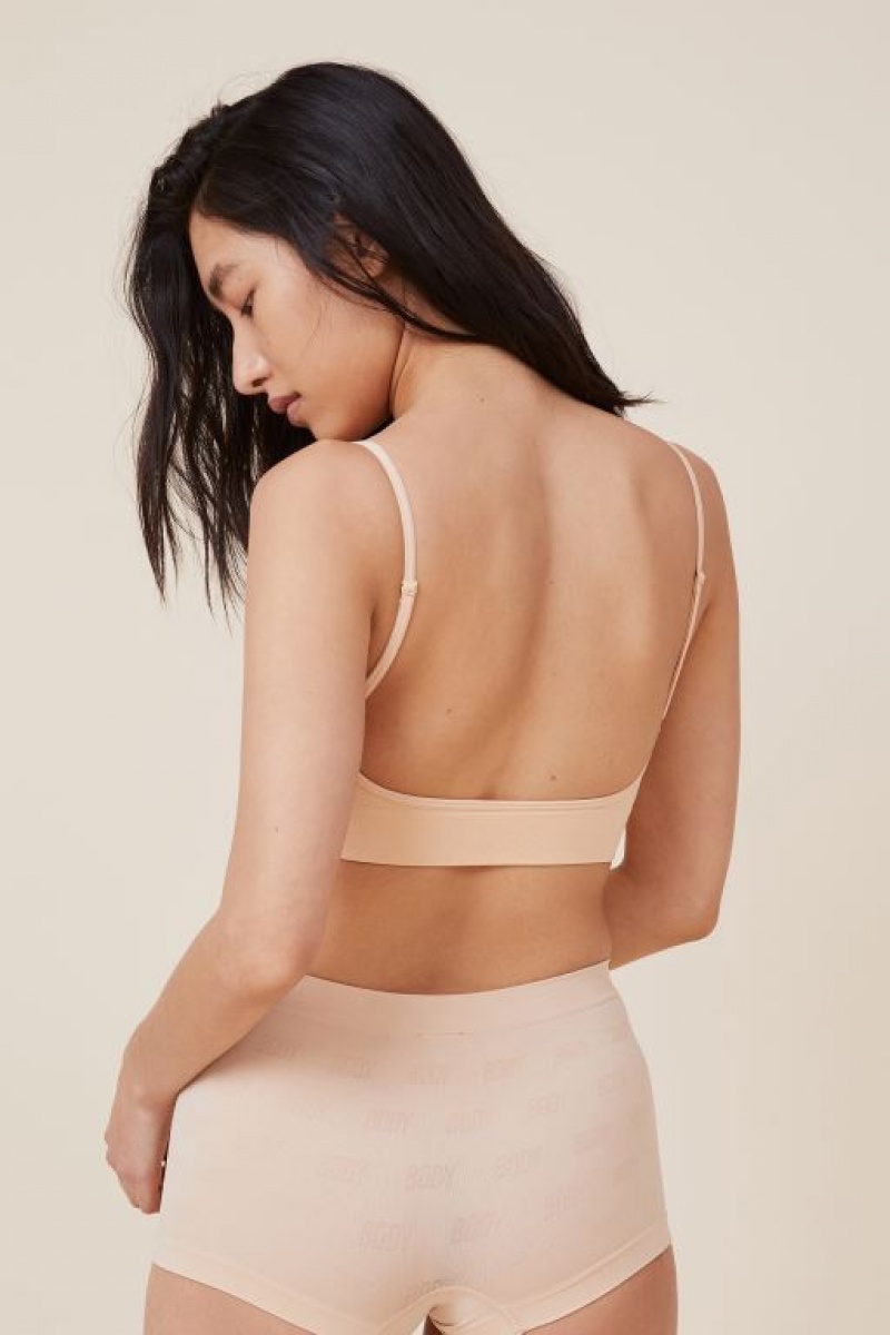 Cotton On Seamless Low Back Women's Bralette Frappe | 7sVCna92sJR