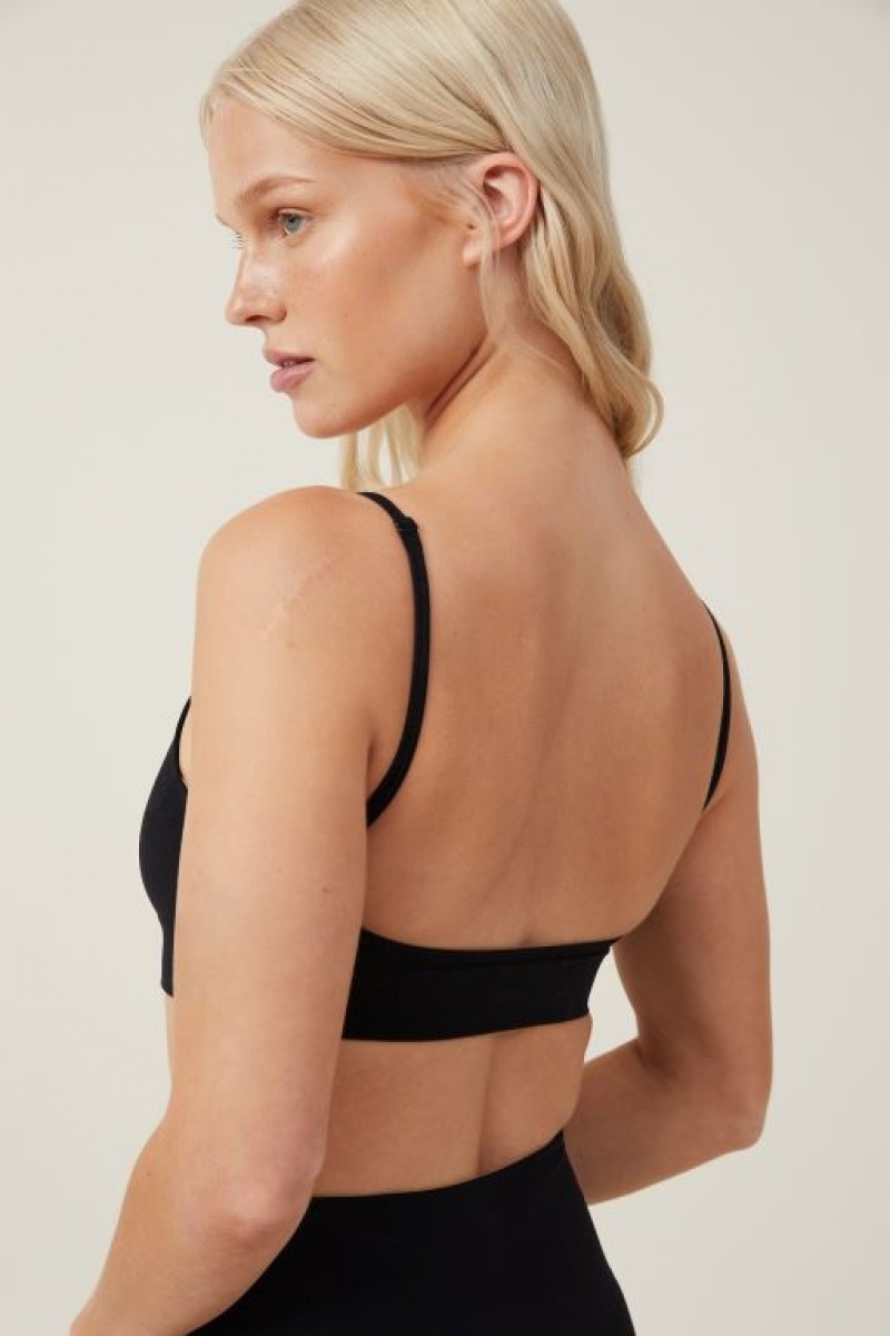 Cotton On Seamless Low Back Women's Bralette Black | su2PJlaAJaj