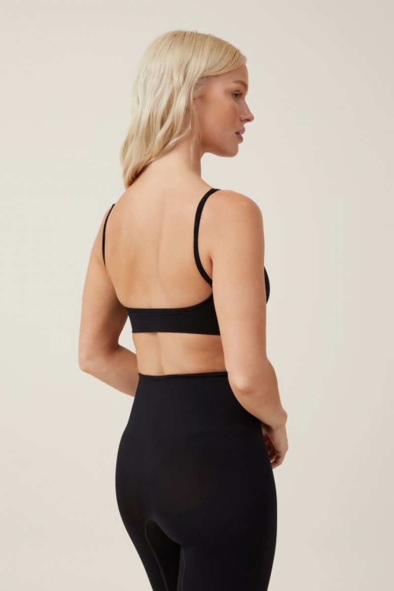 Cotton On Seamless Low Back Women's Bralette Black | su2PJlaAJaj