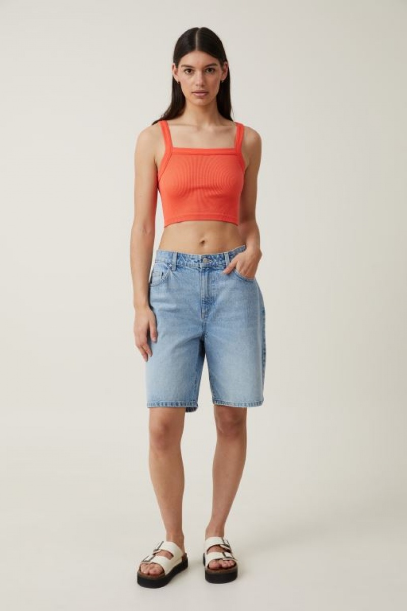 Cotton On Seamless Nelly Straight Neck Women's Tanks Coral | eZxQHbOAGMH