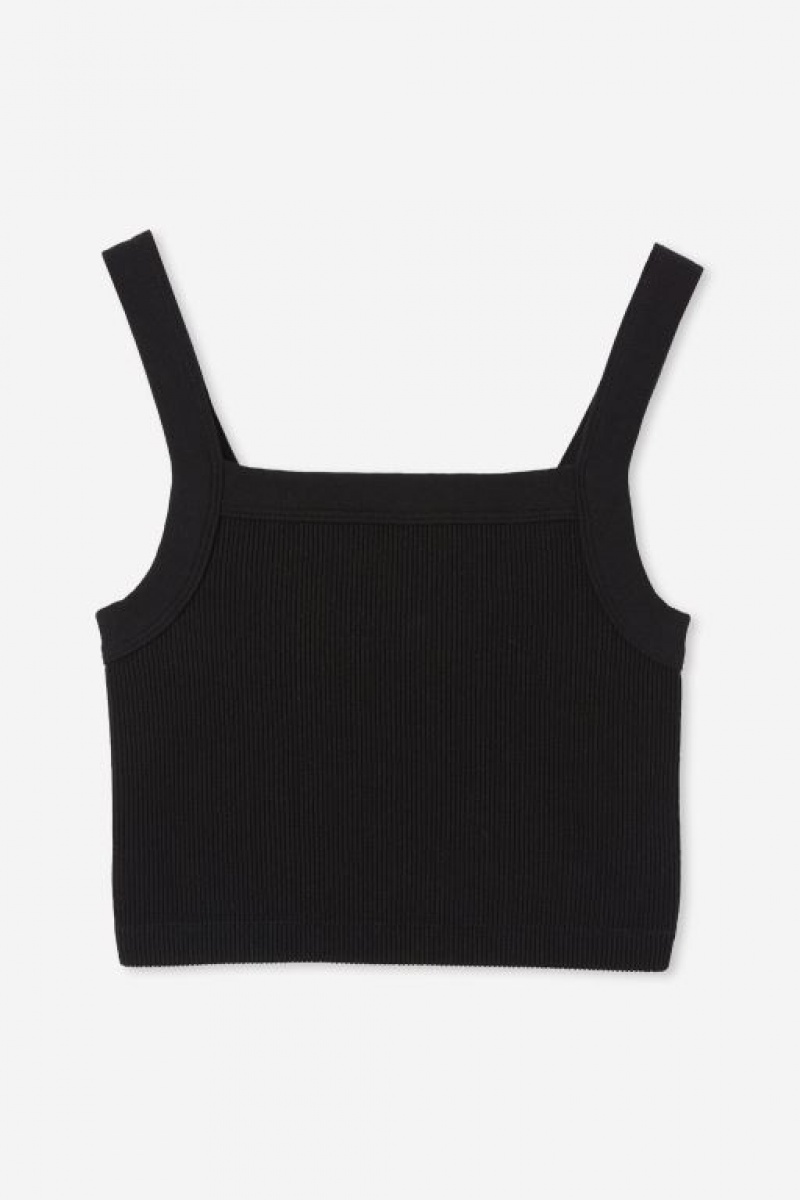 Cotton On Seamless Nelly Straight Neck Women's Tanks Black | TTUhp46ohET