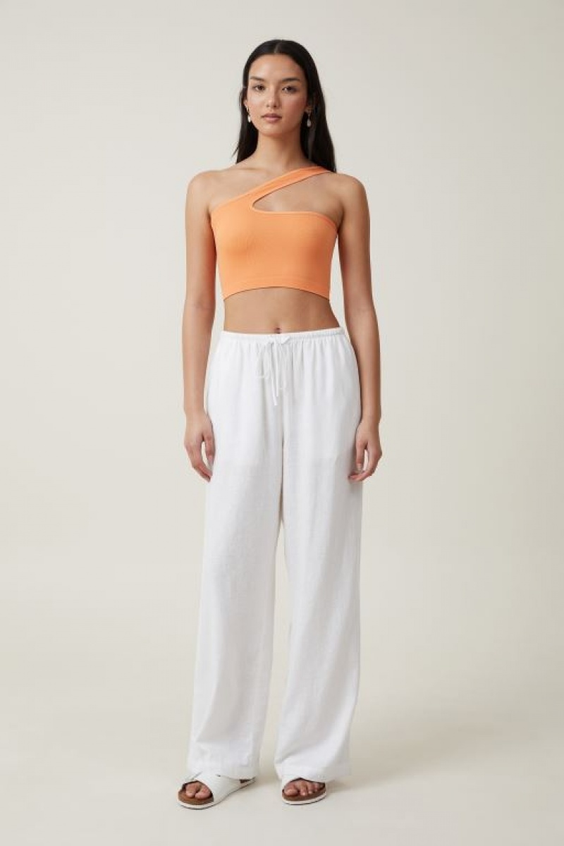 Cotton On Seamless One Shoulder Micro Crop Women's Tanks Coral | LheB294jwqp
