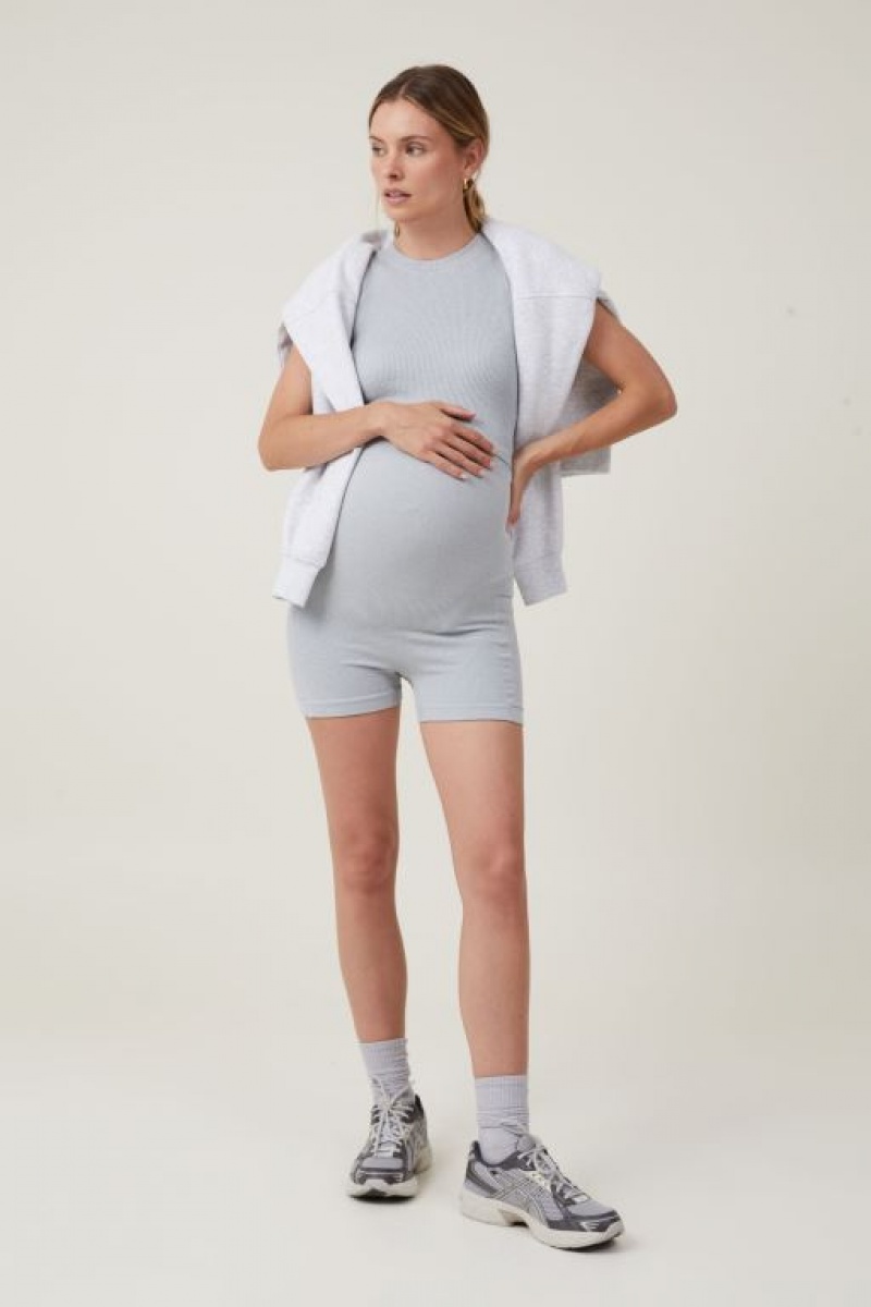 Cotton On Seamless Pocket Shortie Short Women\'s Maternity Wear Light Grey | lviGAR3C6bH