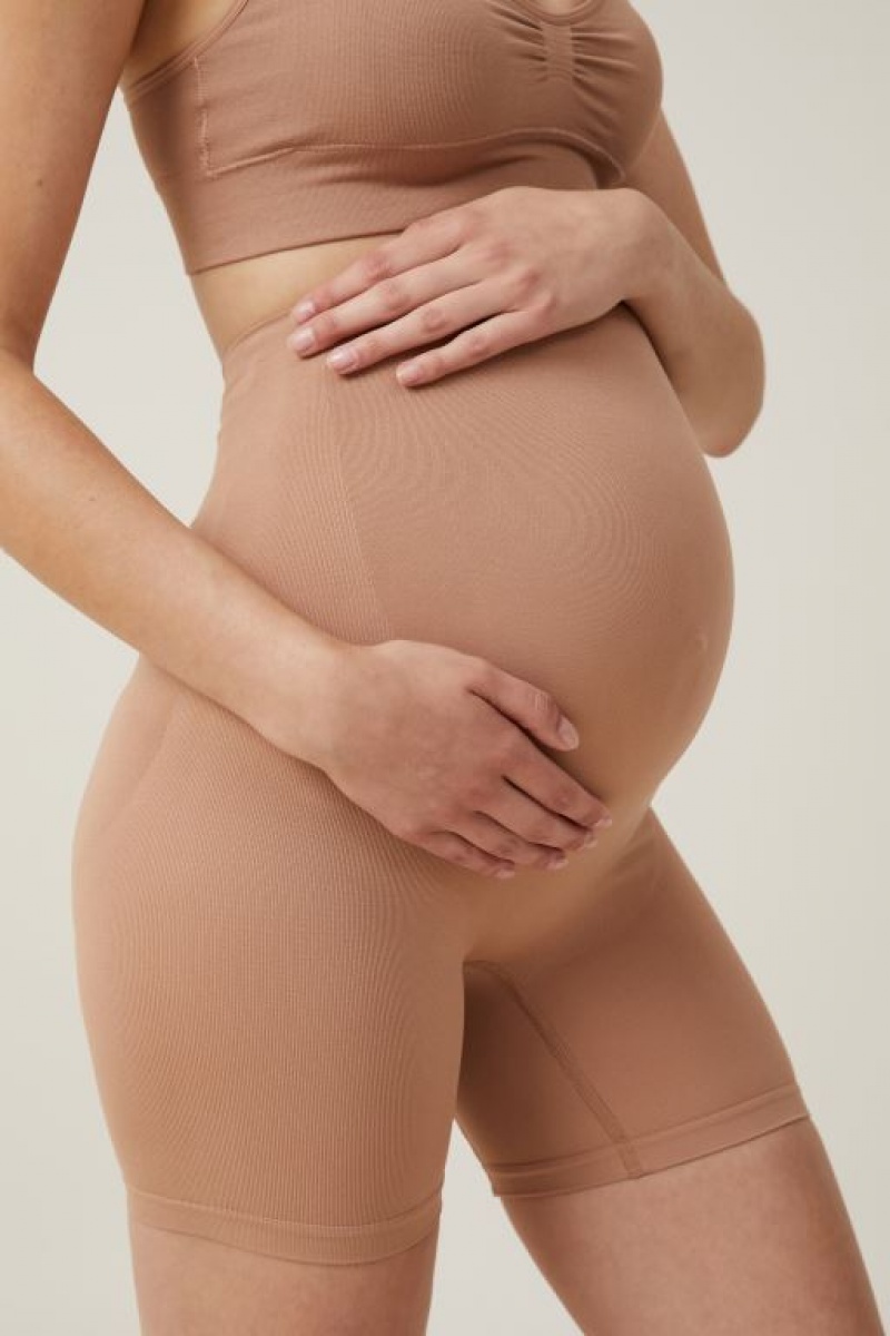 Cotton On Seamless Sculpting Short Women's Maternity Wear Maple | mFFesX8J8cL