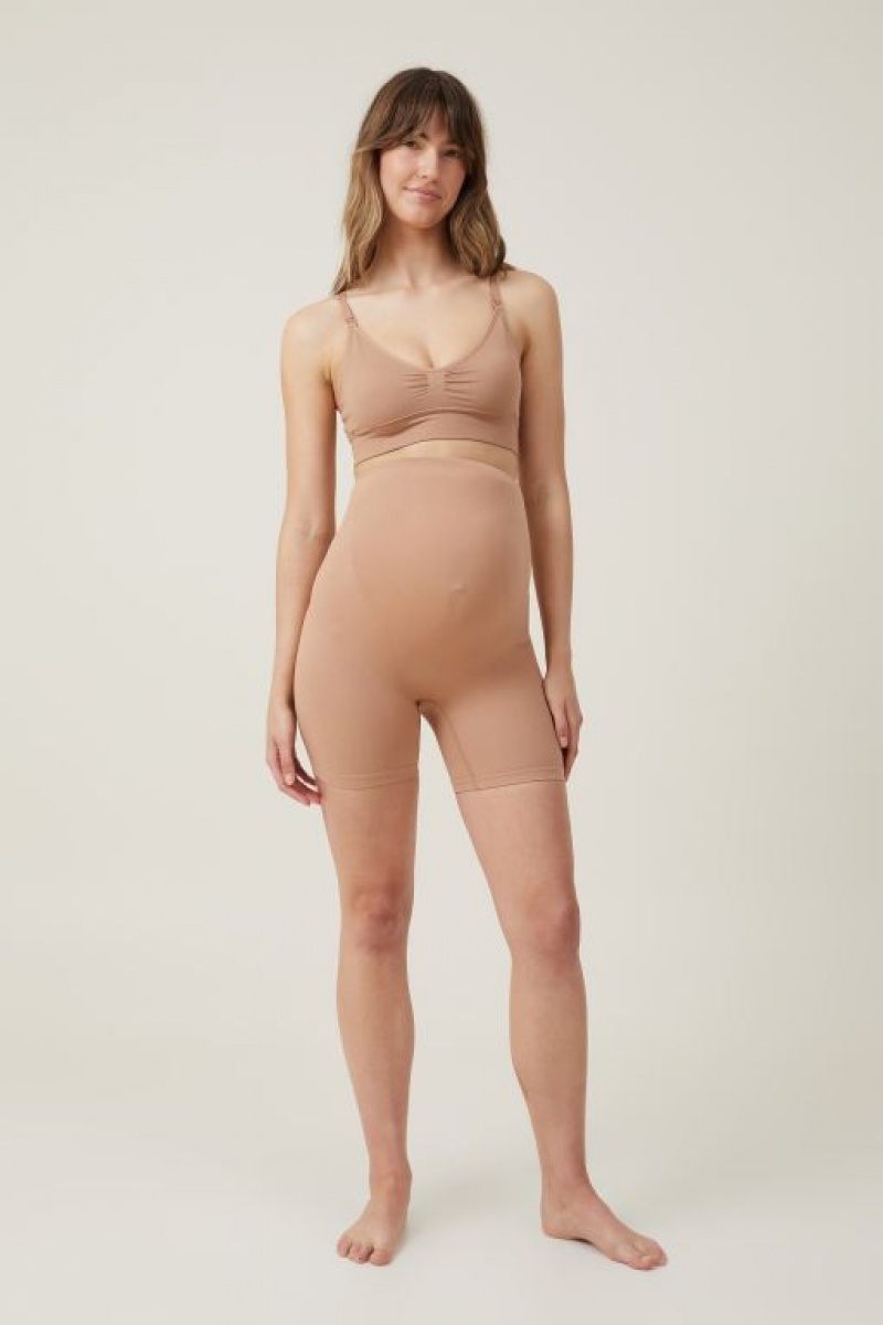 Cotton On Seamless Sculpting Short Women\'s Maternity Wear Maple | mFFesX8J8cL
