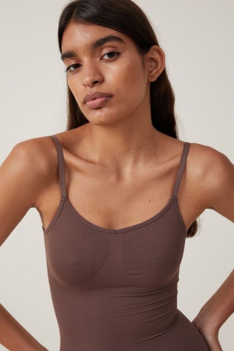 Cotton On Seamless Shapewear Bodysuit Short Women's Bras Espresso | 6NOvX7RMRmU