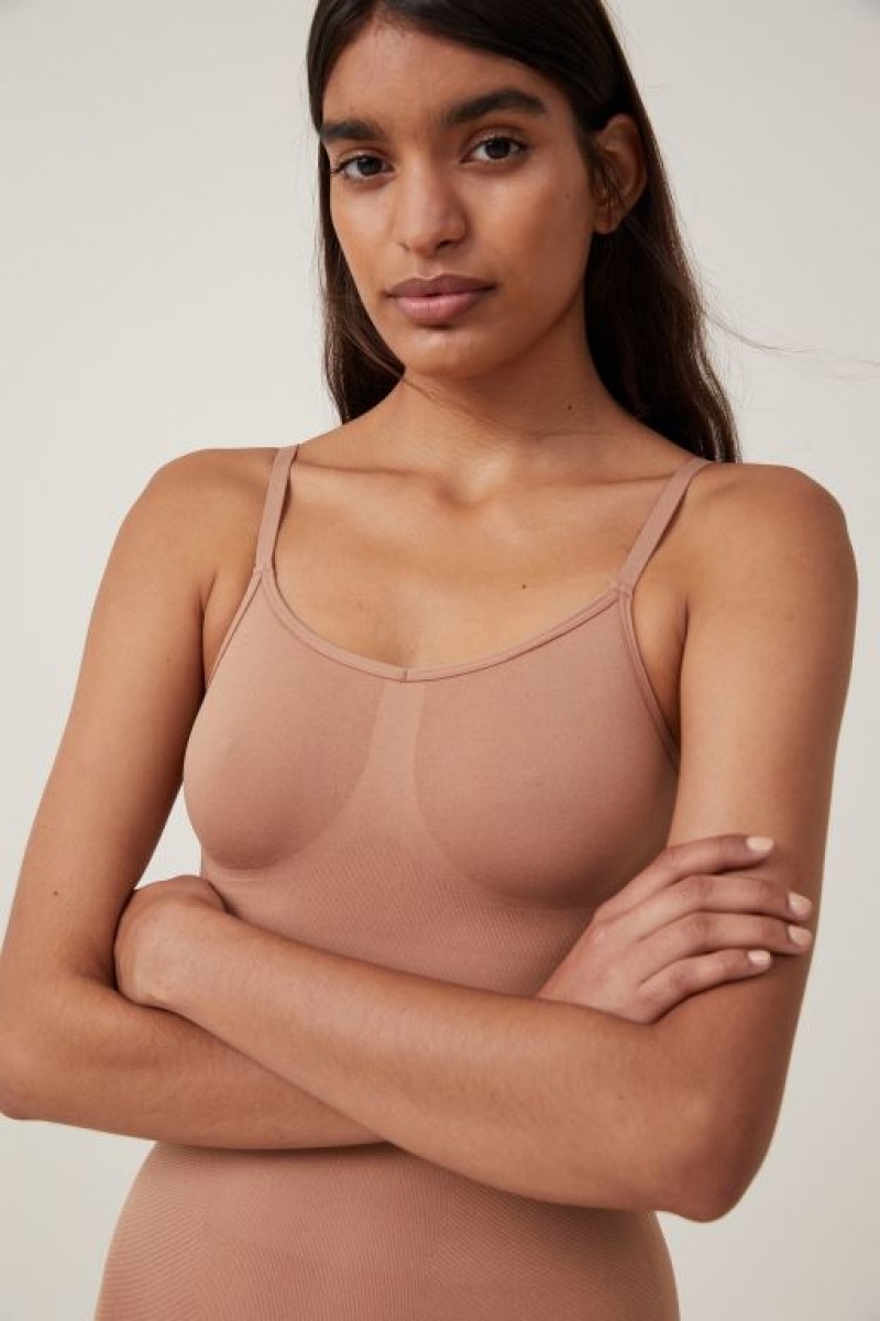 Cotton On Seamless Shapewear Bodysuit Short Women's Bras Maple | omYPn2CpAkj
