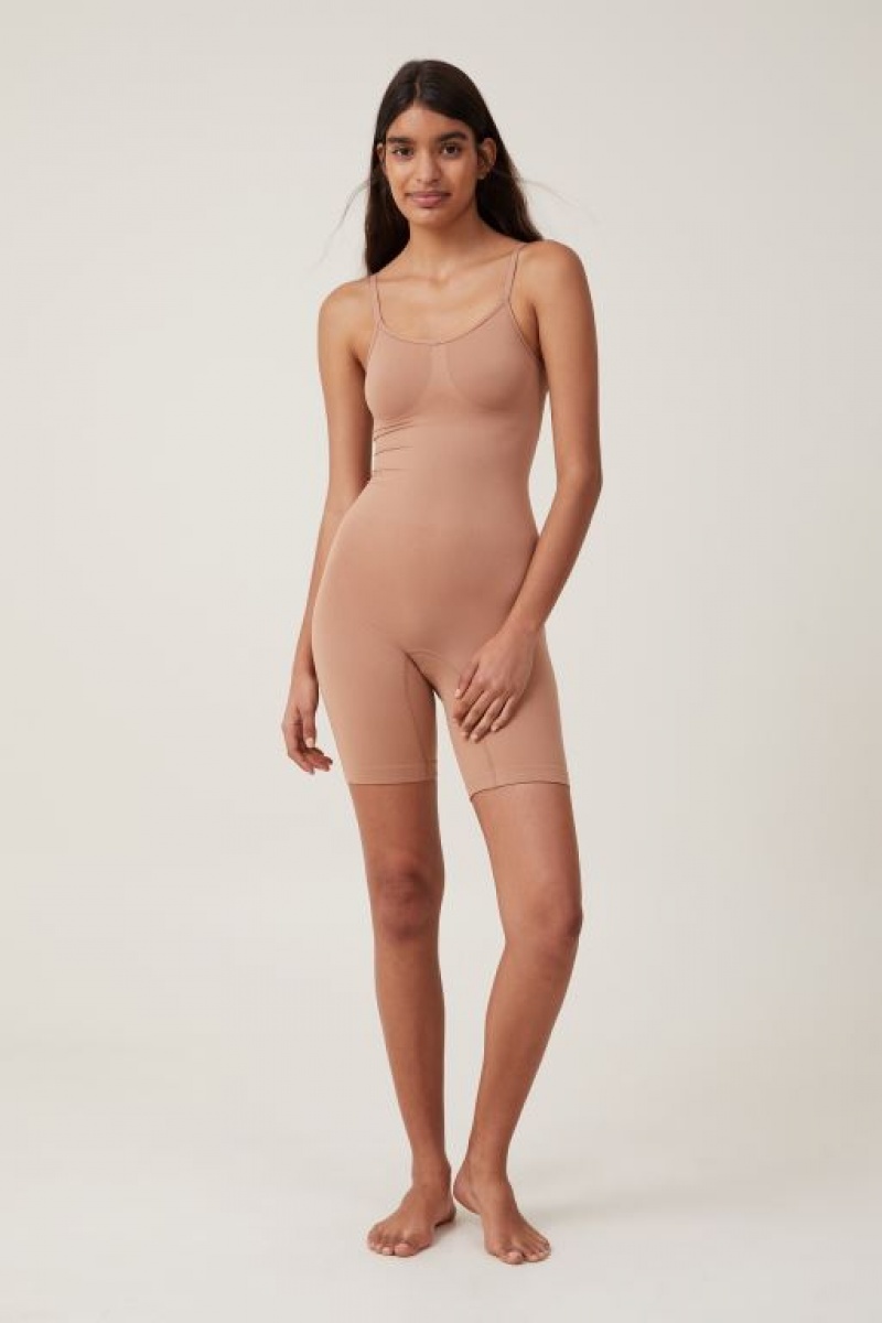 Cotton On Seamless Shapewear Bodysuit Short Women's Bras Maple | omYPn2CpAkj