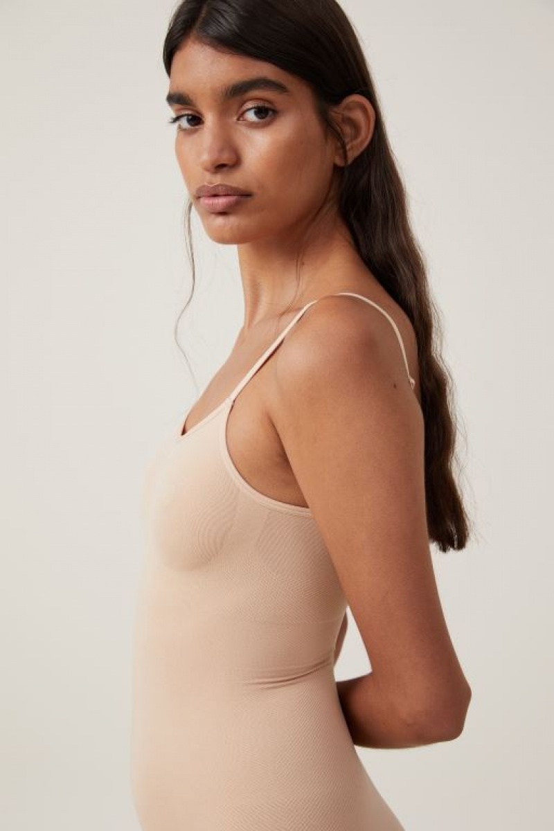 Cotton On Seamless Shapewear Bodysuit Short Women's Bras Frappe | DRJbi8XqRwQ