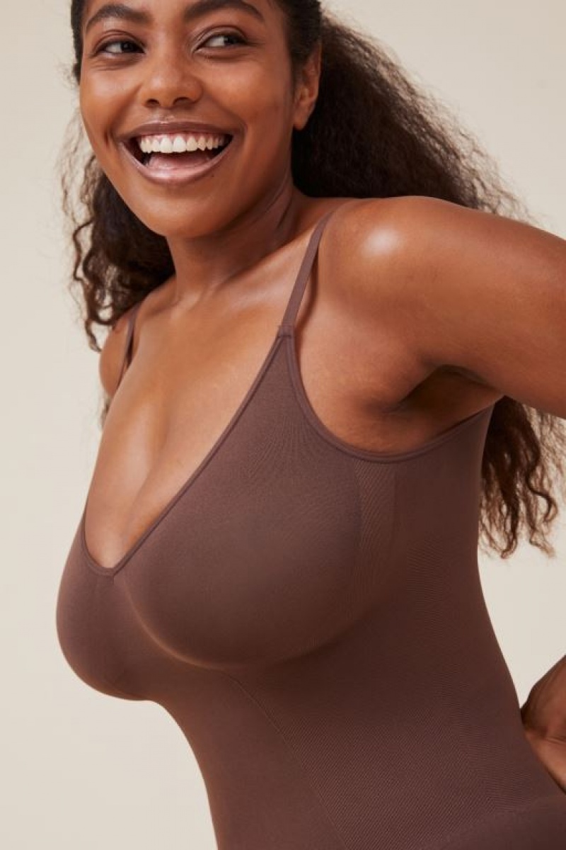 Cotton On Seamless Shapewear Smooth Bodysuit Women's Bras Espresso | s6QB3bfFPma