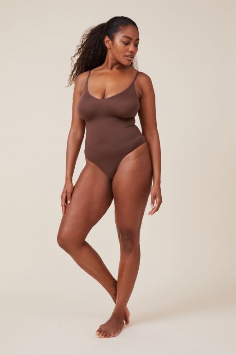 Cotton On Seamless Shapewear Smooth Bodysuit Women's Bras Espresso | s6QB3bfFPma