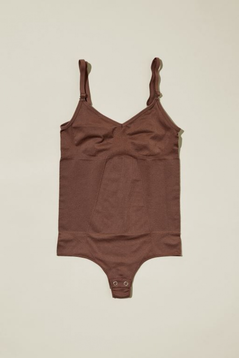 Cotton On Seamless Shapewear Smooth Bodysuit Women's Bras Espresso | s6QB3bfFPma