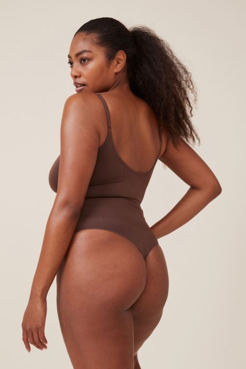 Cotton On Seamless Shapewear Smooth Bodysuit Women\'s Bras Espresso | s6QB3bfFPma
