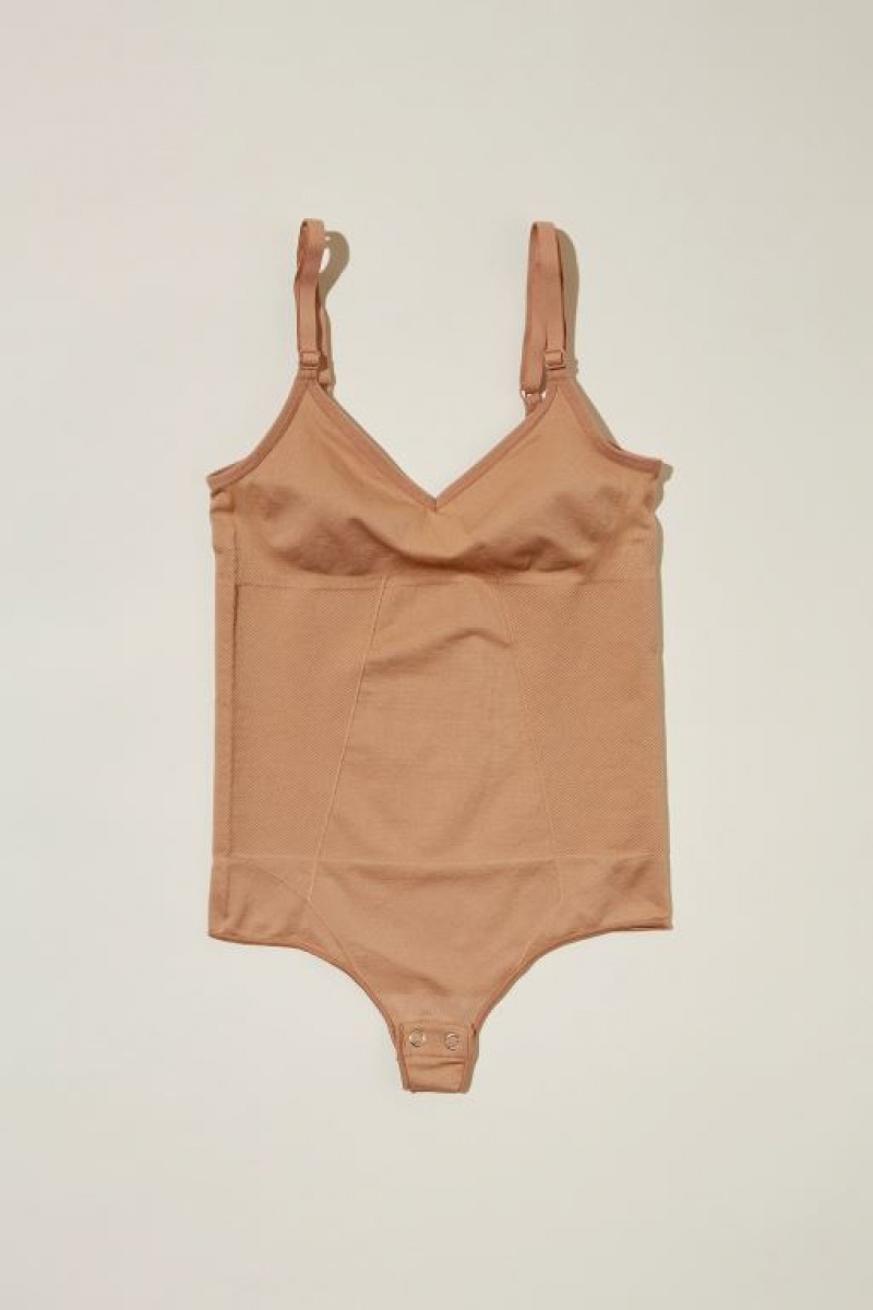 Cotton On Seamless Shapewear Smooth Bodysuit Women's Bras Maple | Ex6EhH39vU4
