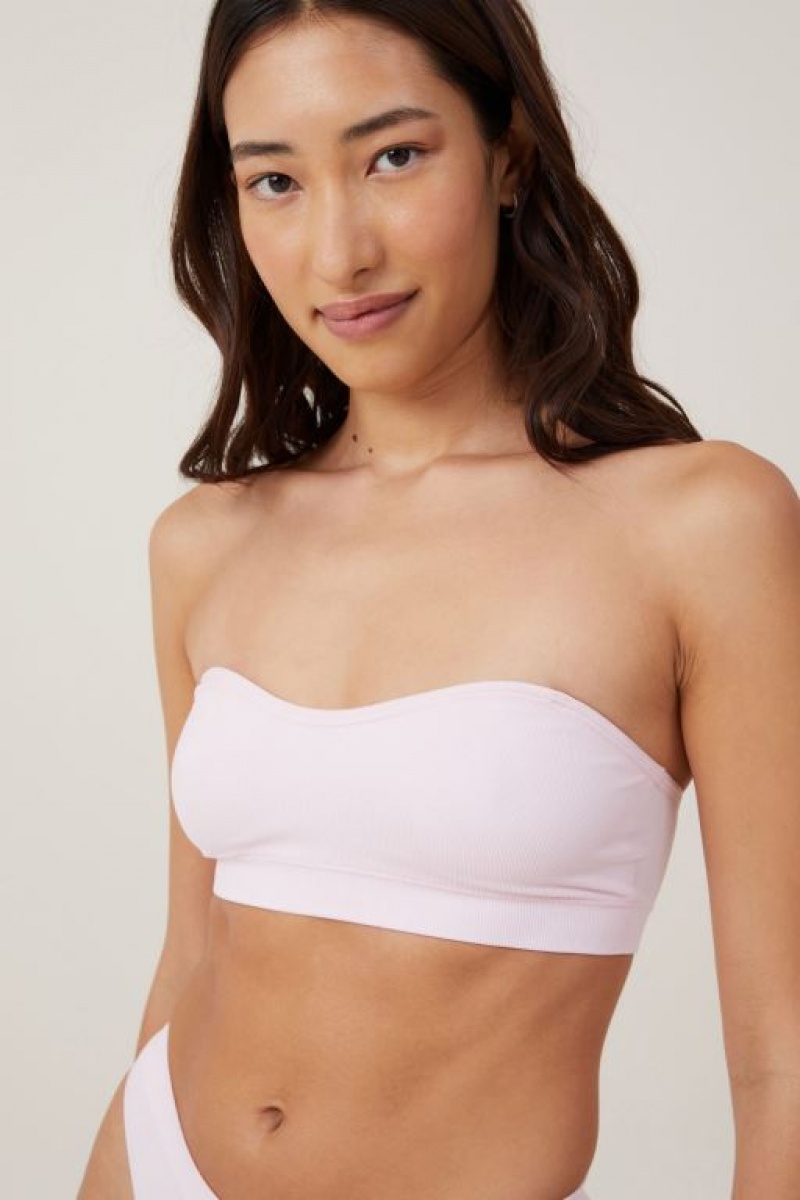 Cotton On Seamless Sweetheart Padded Bandeau Women's Bras Rose | zAIuqo7otY8