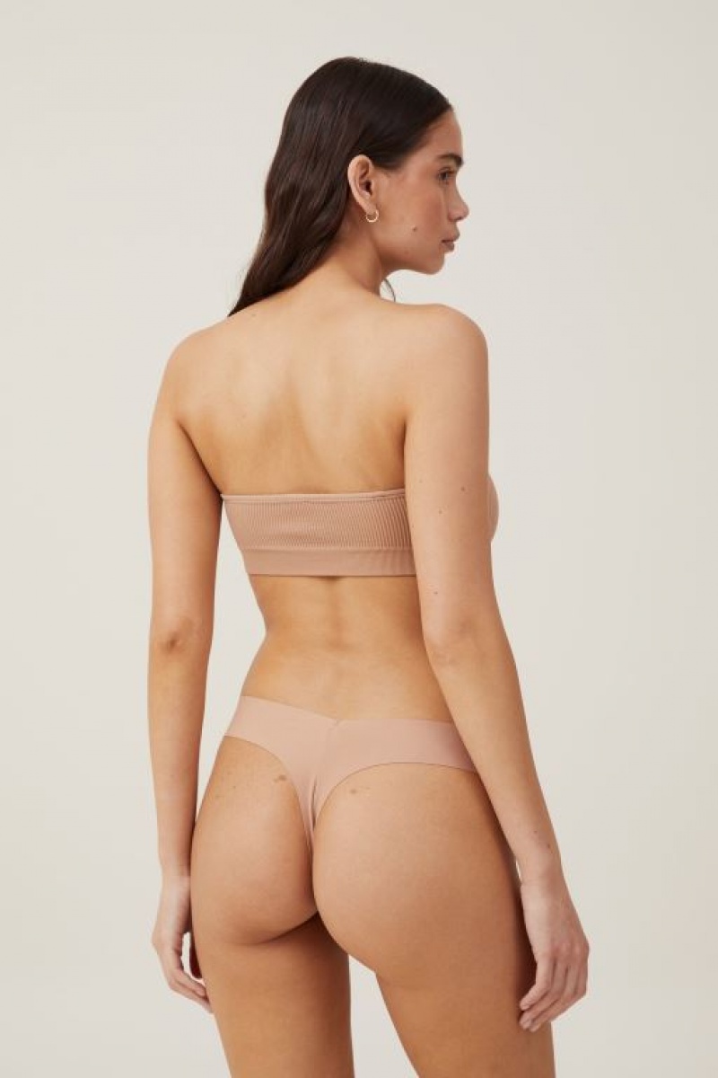 Cotton On Seamless Sweetheart Padded Bandeau Women's Bras Maple Sugar | 73fqloi72bU