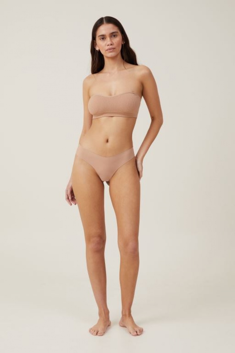 Cotton On Seamless Sweetheart Padded Bandeau Women's Bras Maple Sugar | 73fqloi72bU