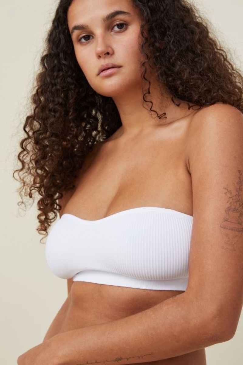 Cotton On Seamless Sweetheart Padded Bandeau Women's Bras White | ZRQIxPyGjBc