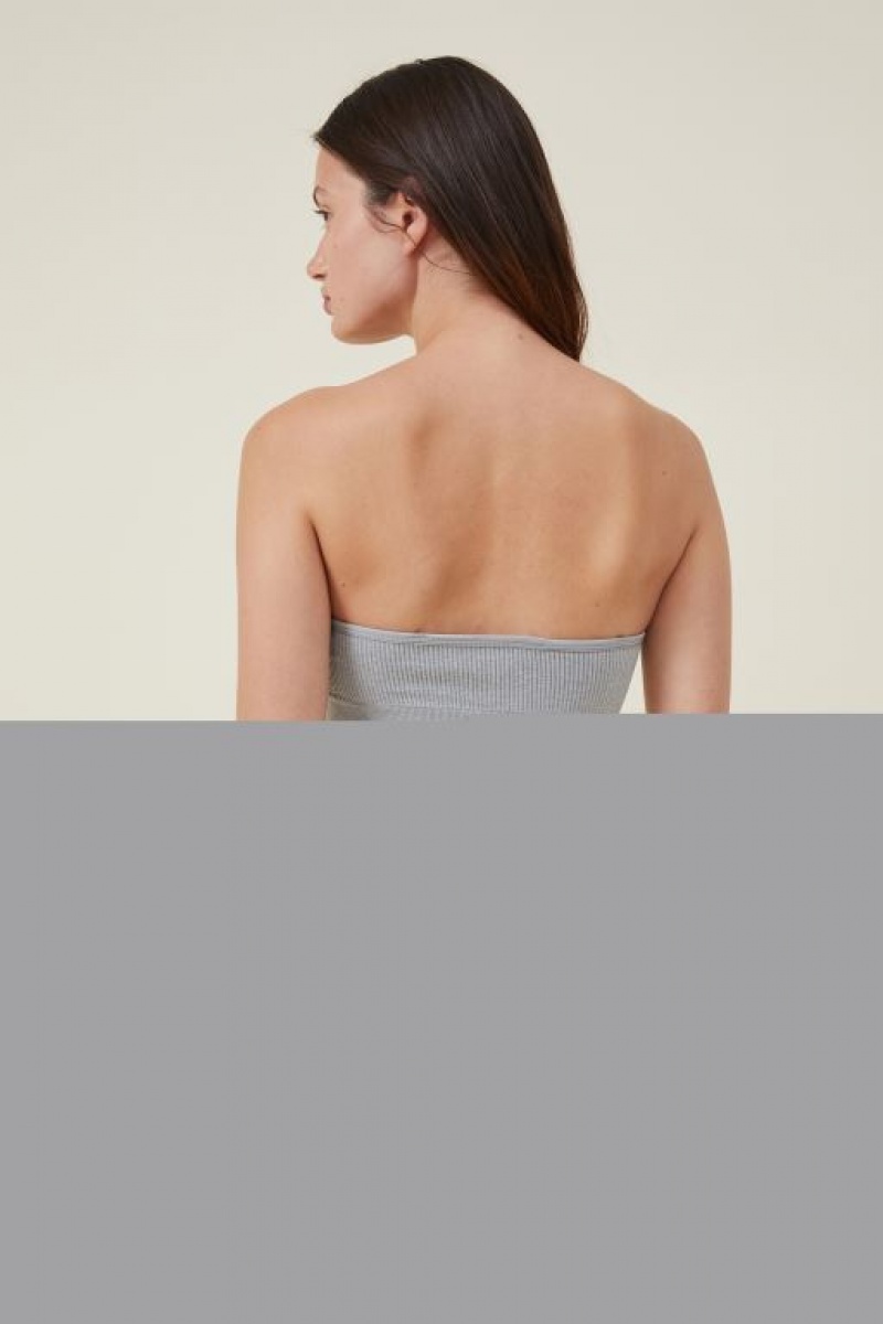 Cotton On Seamless Sweetheart Padded Bandeau Women's Bras Grey | 778LBuPOwIq