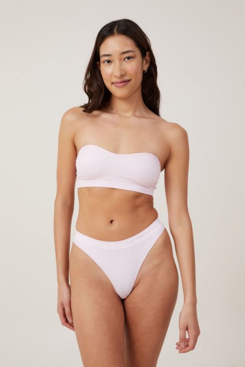 Cotton On Seamless Sweetheart Padded Bandeau Women's Bralette Rose | latwvYIDpmu